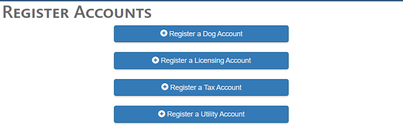 MyMuni screenshot showing various account options